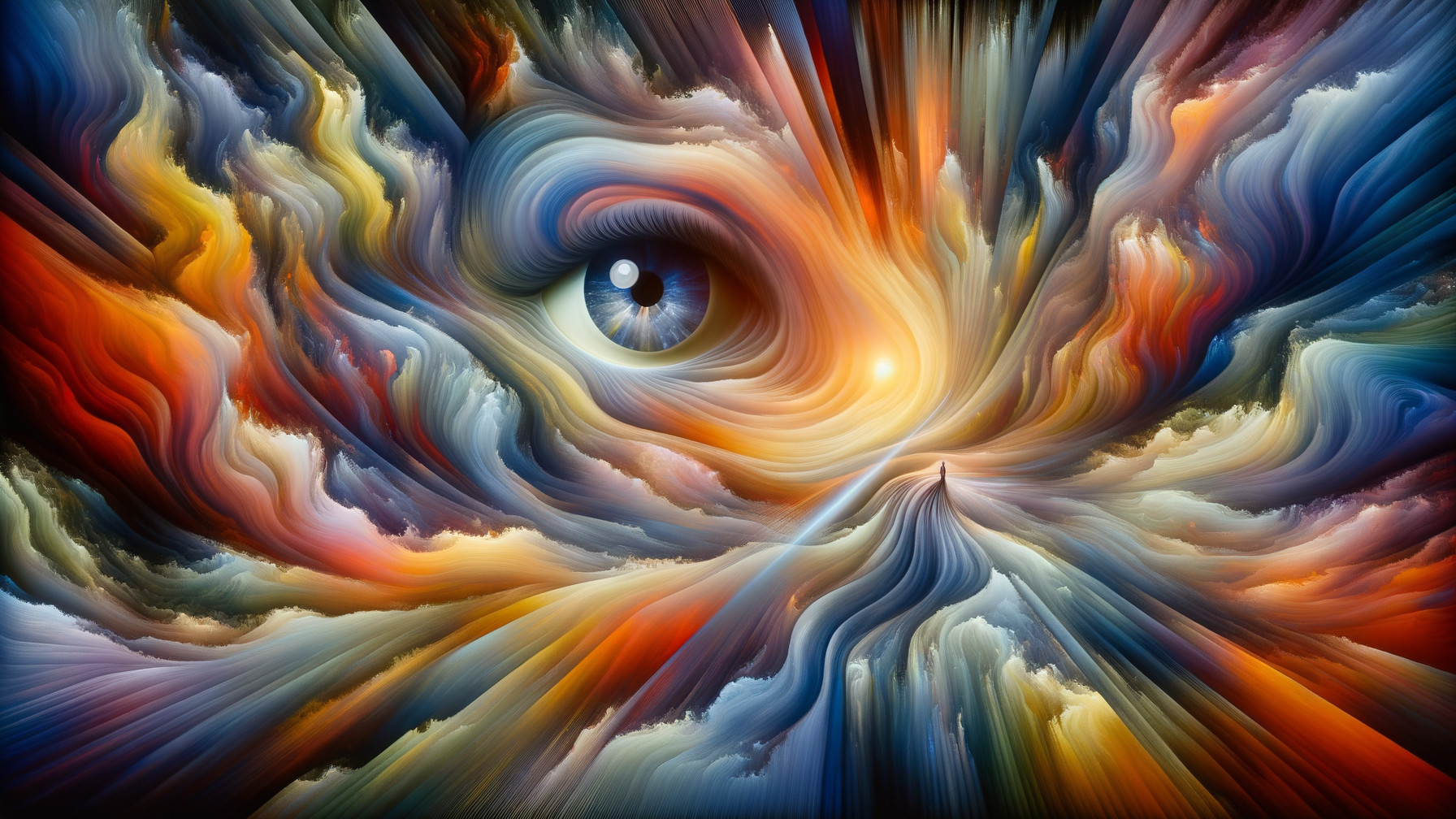 Surreal Cosmic Eye with Swirling Colors and Patterns