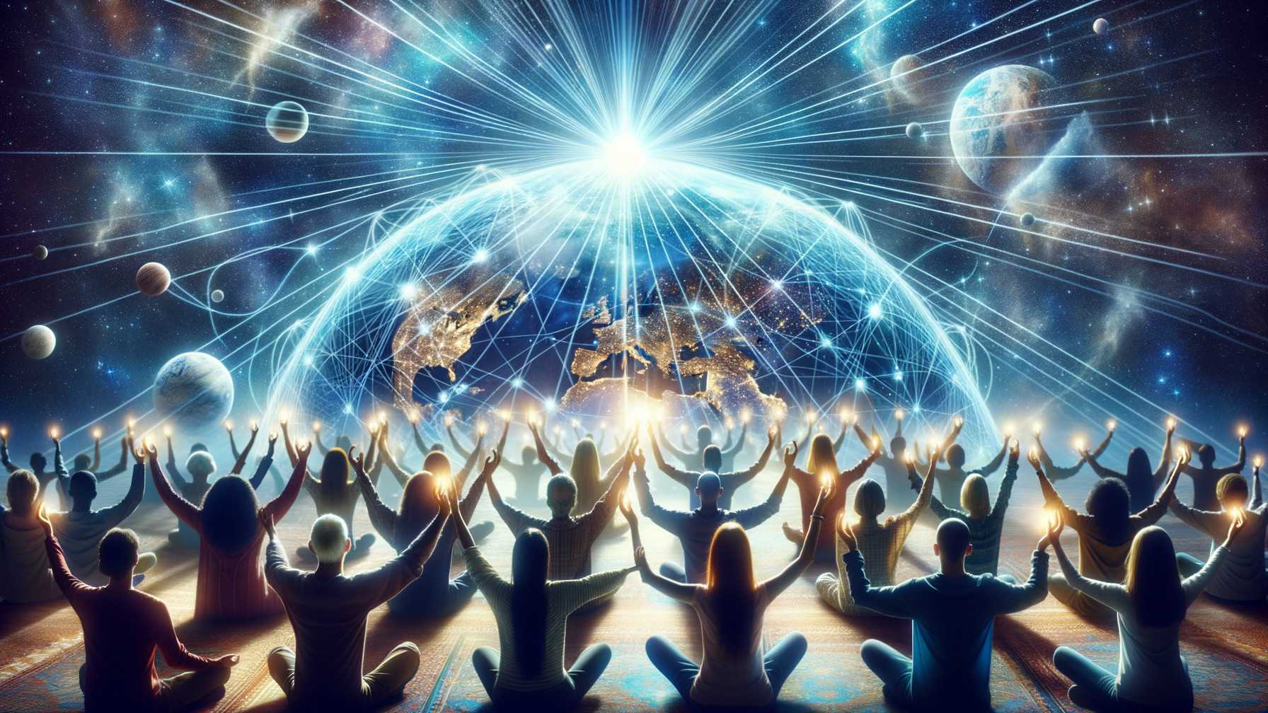 Meditation in a Cosmic Universe with Glowing Candles