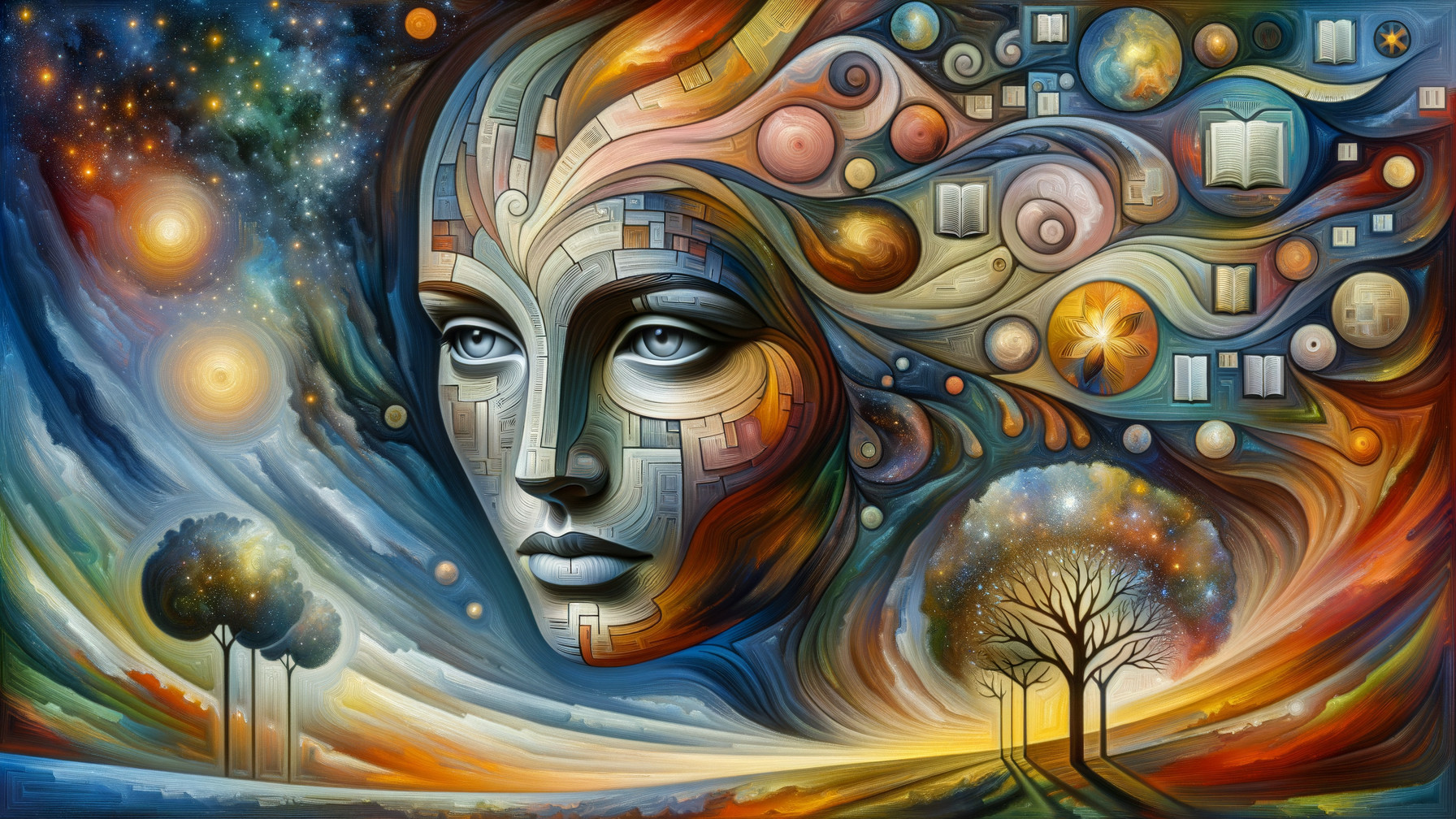 Surreal Human Face Merging with Abstract Elements