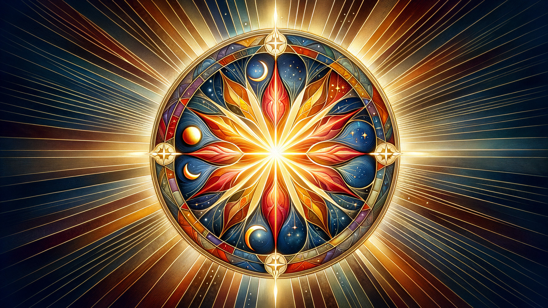 Intricate Mandala Design with Celestial Elements