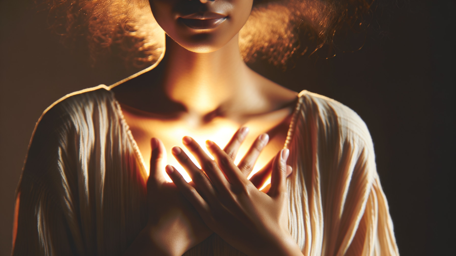 Close-Up of Woman with Textured Hair and Warm Glow