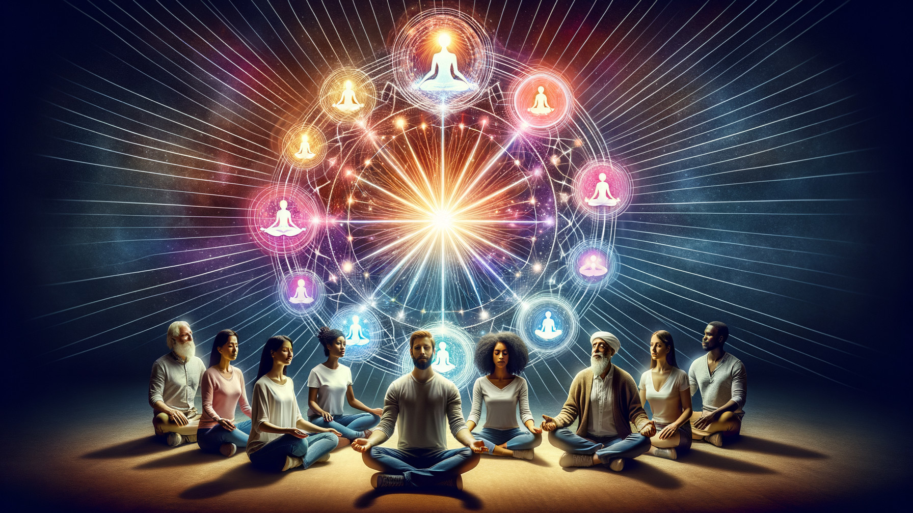 Meditation Circle with Geometric Energy Design