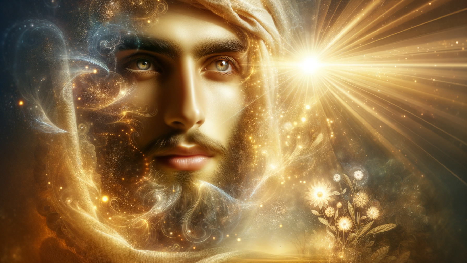 Mystical Portrait of a Man with Ethereal Light