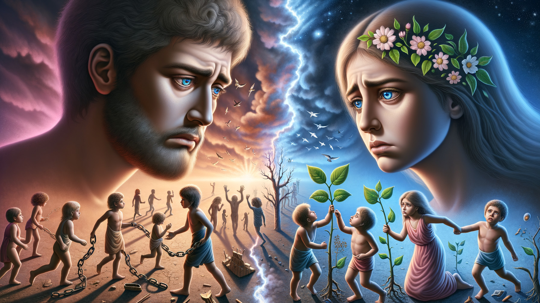 Contrast of Suffering and Hope in Two Scenes