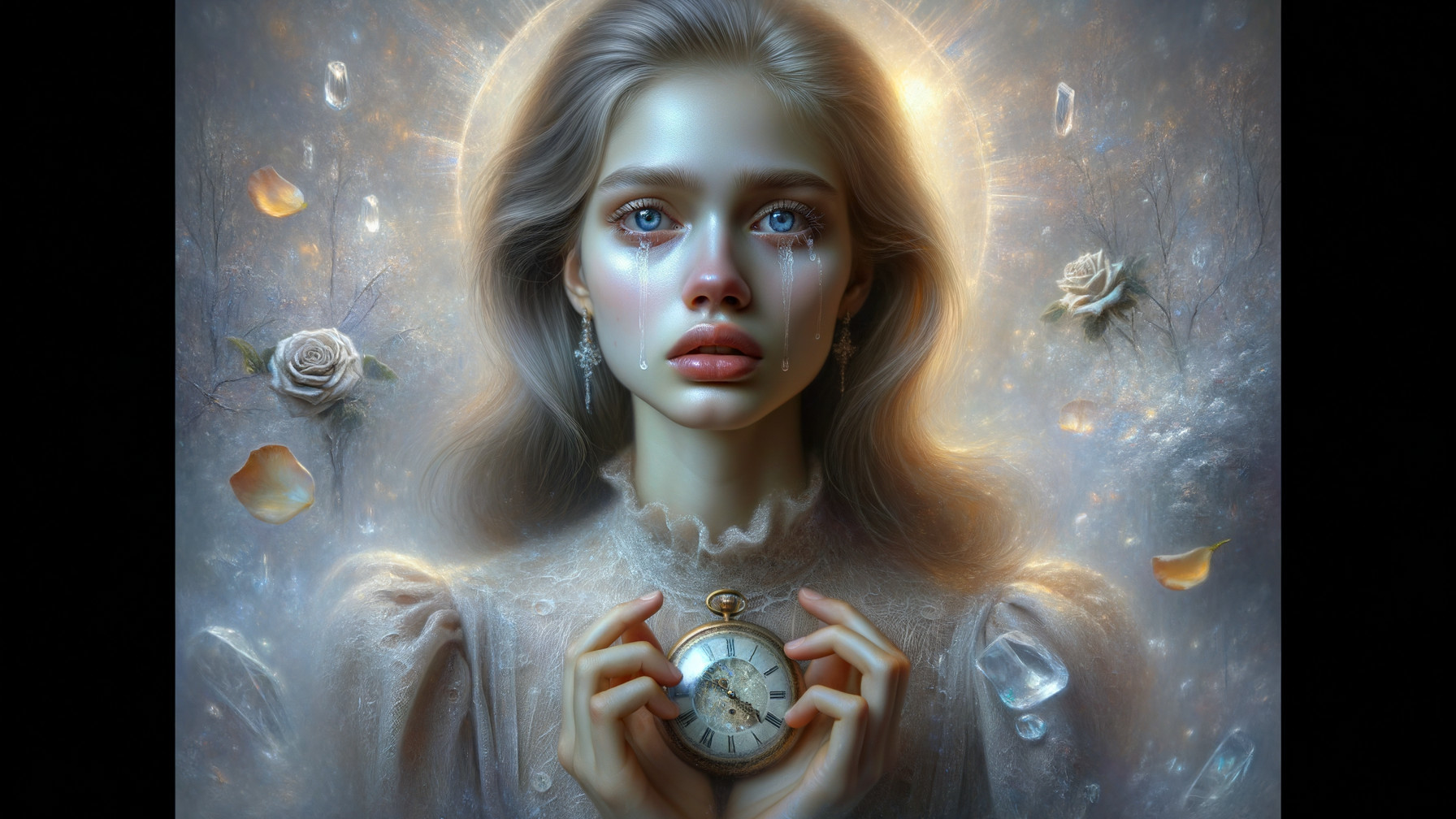 Portrait of a Young Woman with Ethereal Beauty