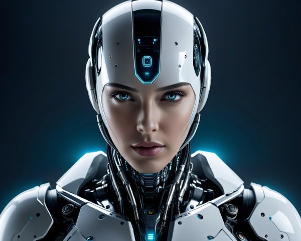Futuristic Humanoid Robot with Metallic Exterior