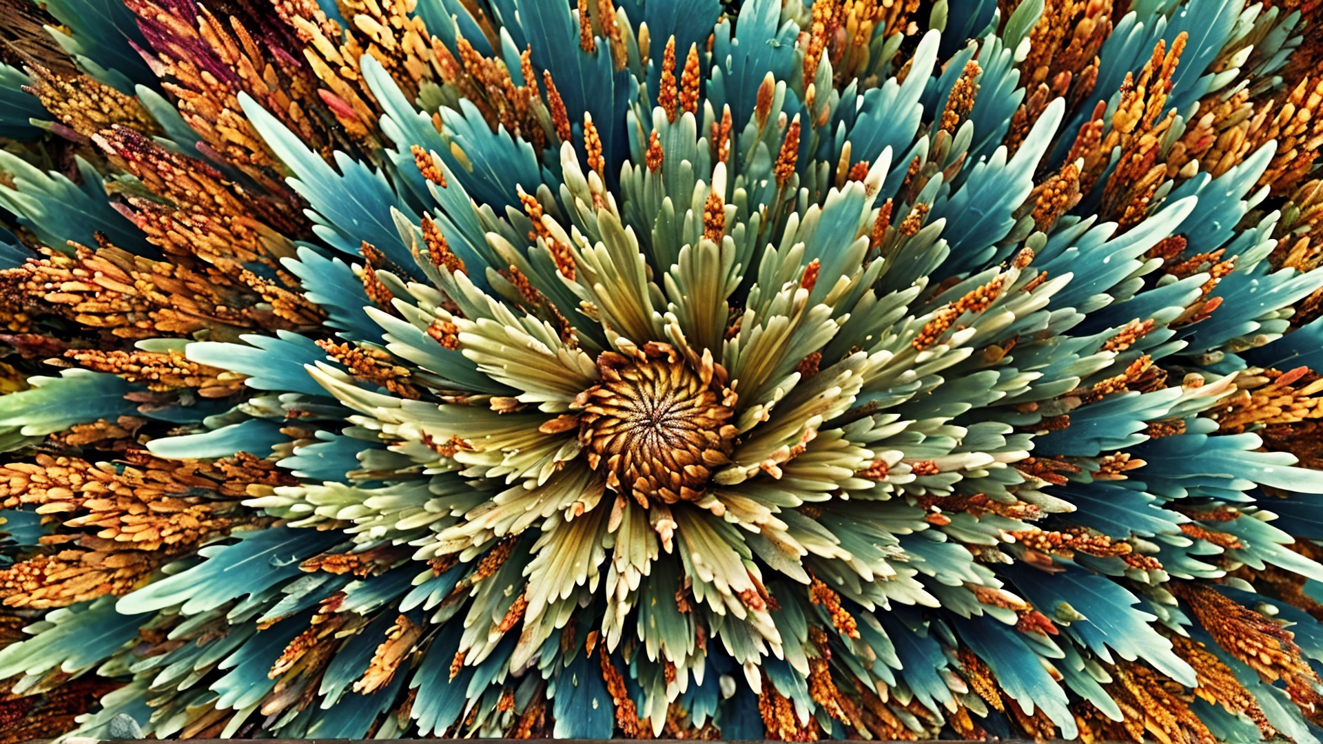 Vibrant Abstract Arrangement of Botanical Elements