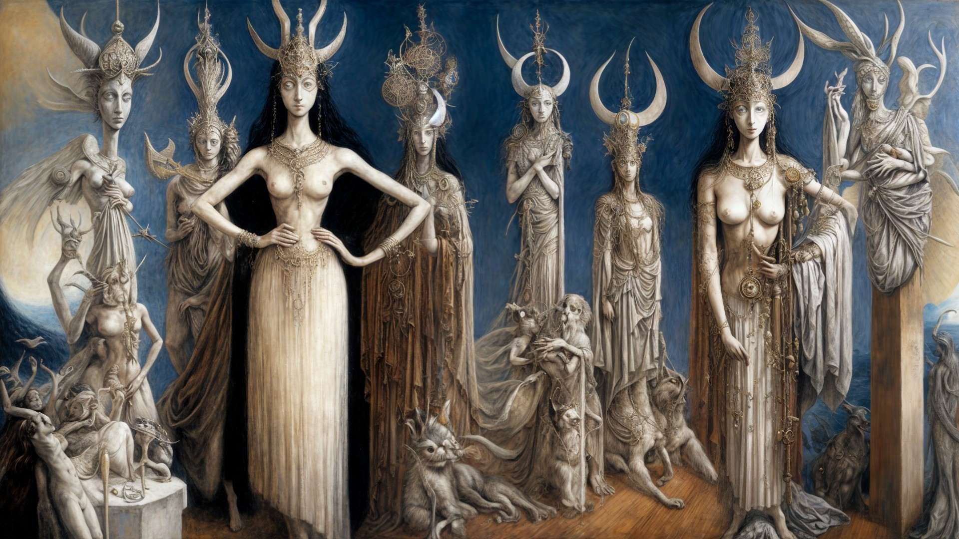 Ethereal Figures in a Mystical Mythological Scene