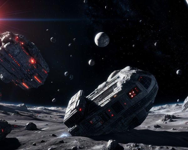 Futuristic Spacecraft in an Extraterrestrial Landscape