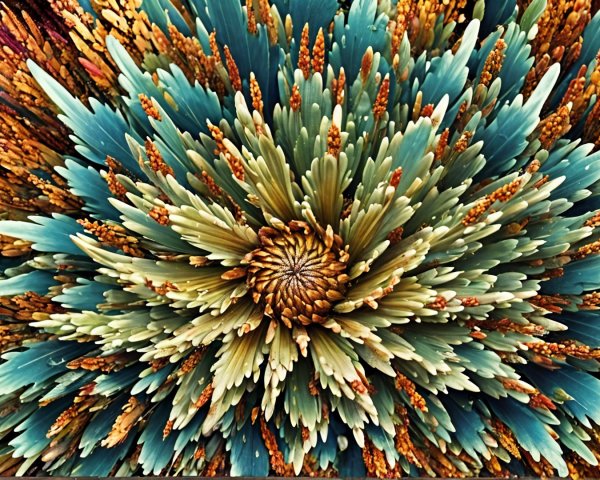 Vibrant Abstract Arrangement of Botanical Elements