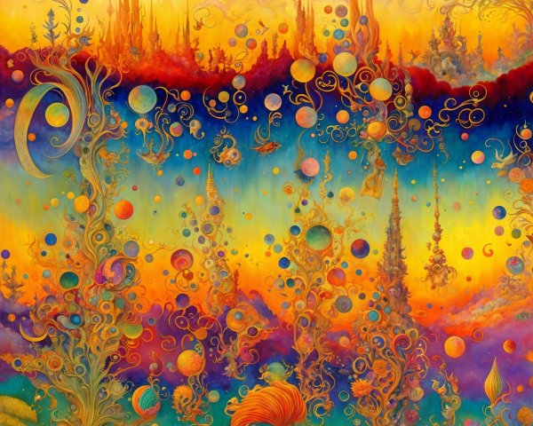 Enchanting Colorful Landscape with Surreal Elements