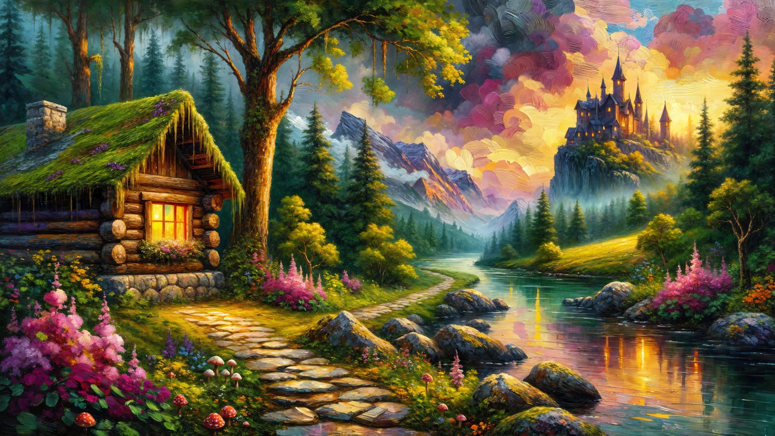 Cozy Log Cabin Surrounded by Scenic Nature and Mountains
