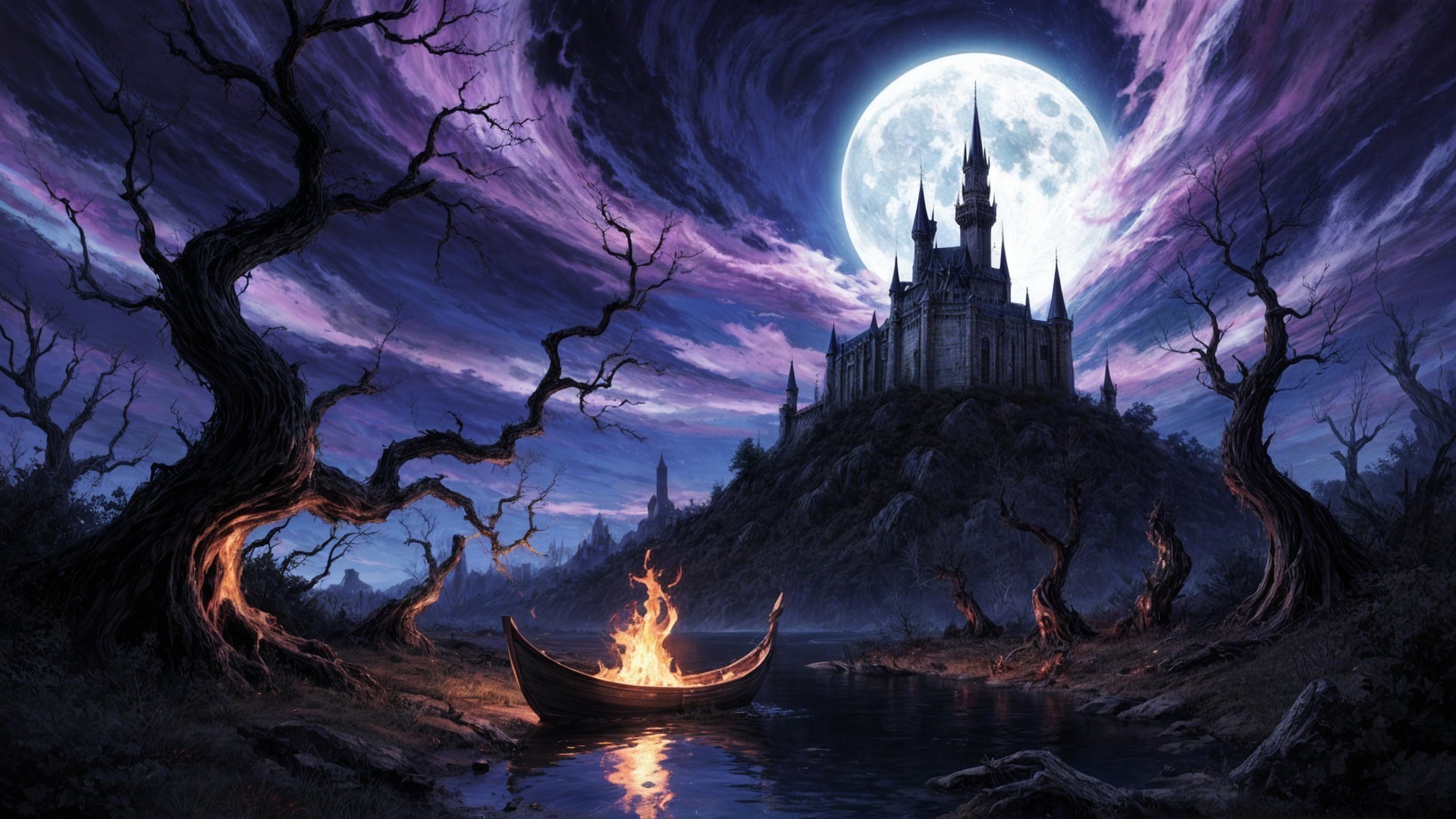 Mystical Landscape with Castle and Serene River