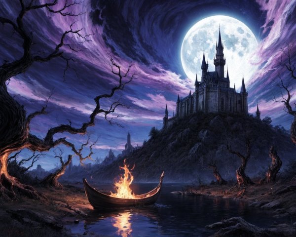 Mystical Landscape with Castle and Serene River