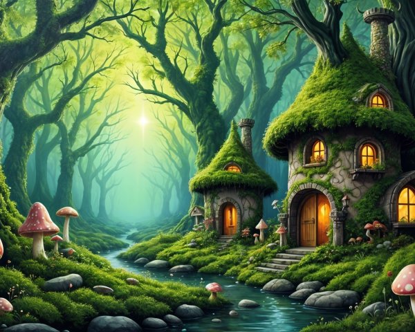Charming Cottages in a Mystical Forest Setting