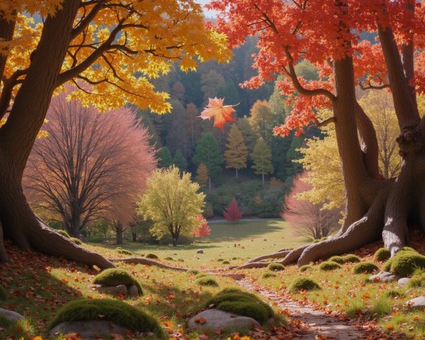 Vibrant Autumn Landscape with Colorful Foliage