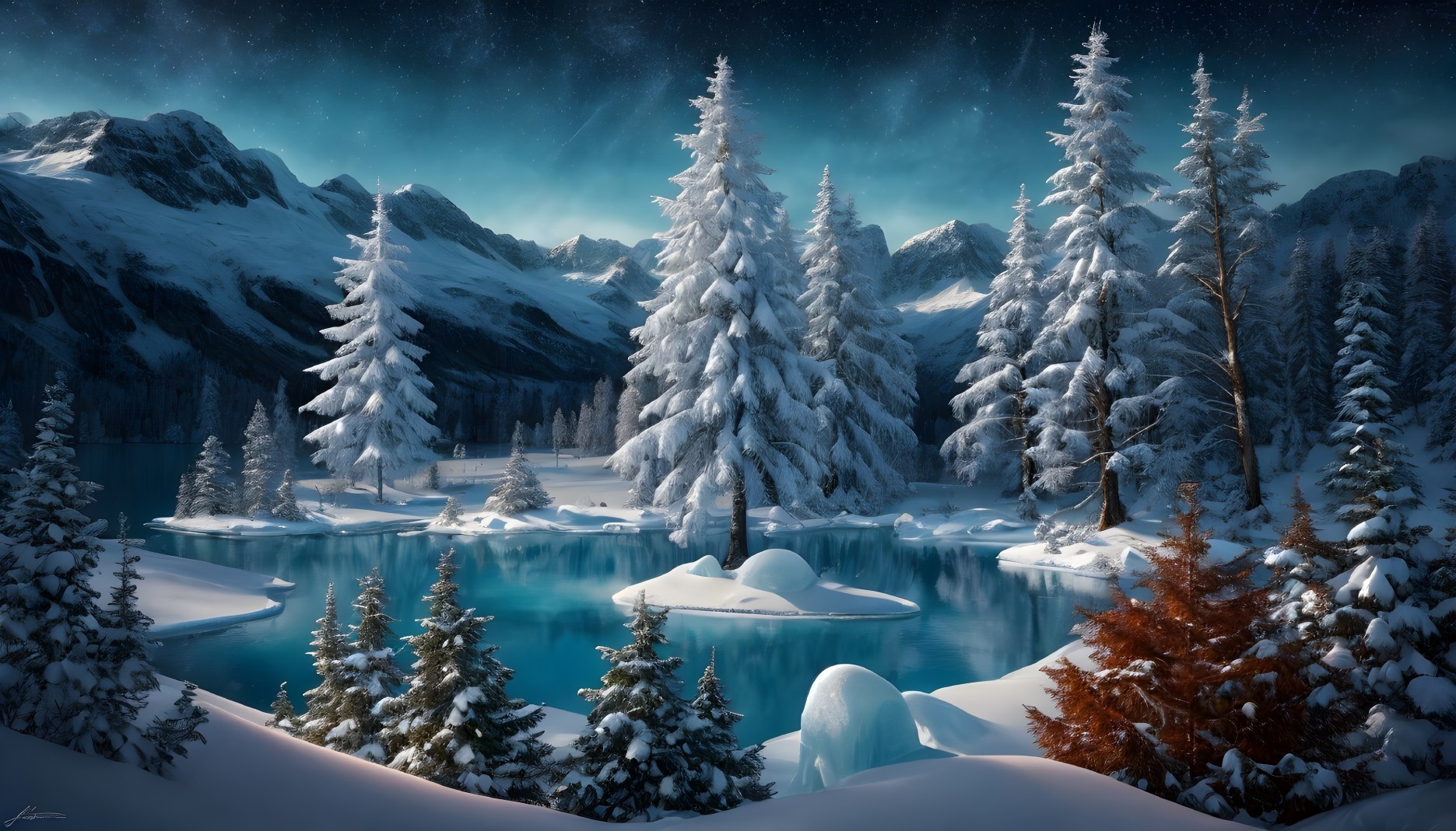 Majestic Winter Night