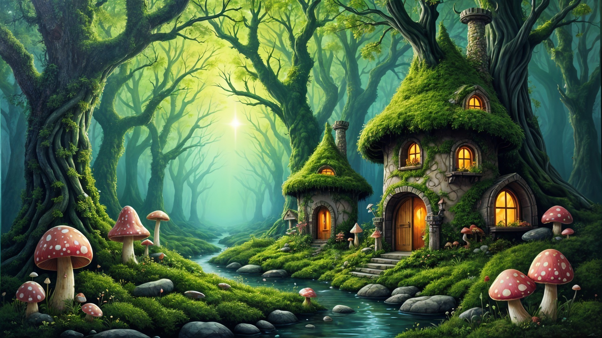 Charming Cottages in a Mystical Forest Setting