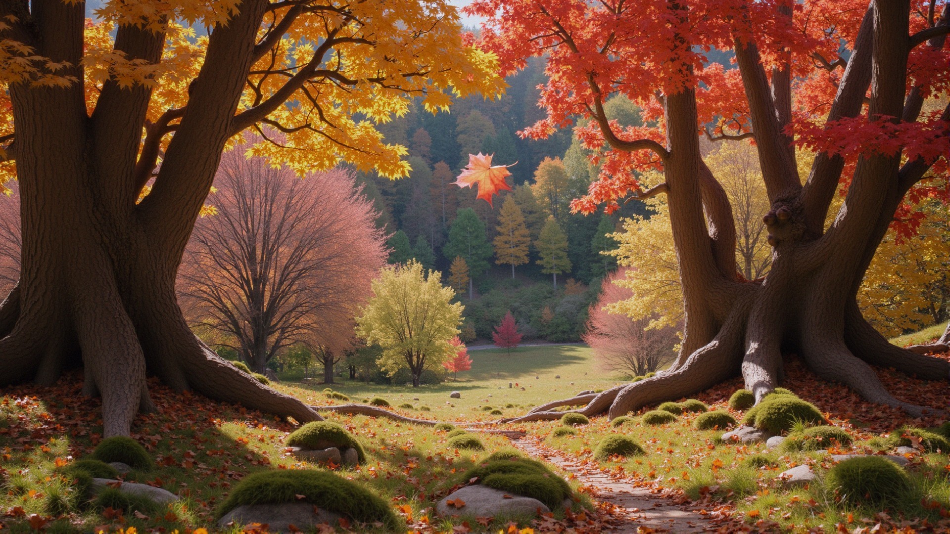 Vibrant Autumn Landscape with Colorful Foliage