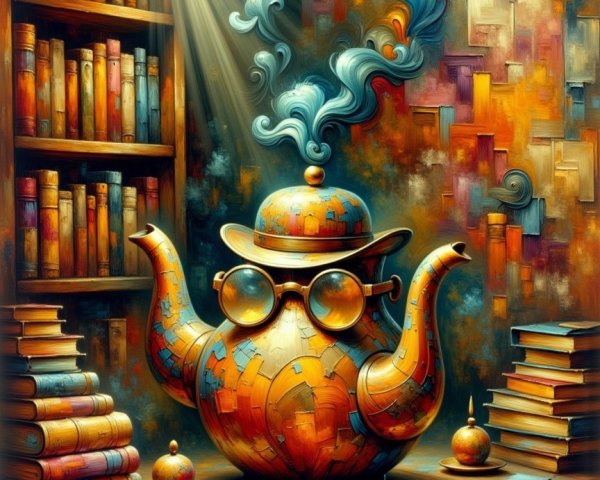 Whimsical Teapot Design on a Cozy Wooden Table