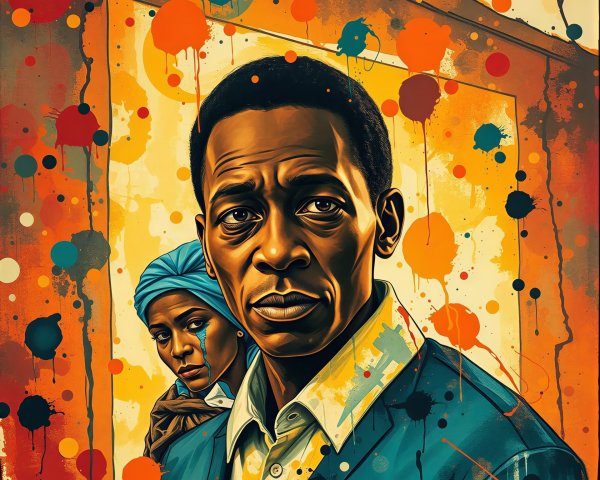 Pop Art Illustration of a Man and Woman with Bold Colors