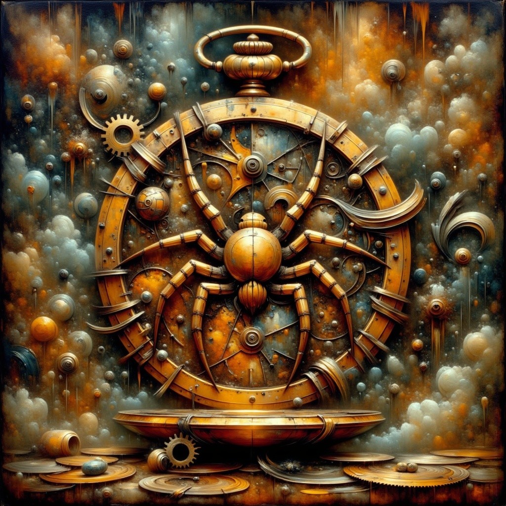 Steampunk Clockwork Spider in Brass and Copper Design
