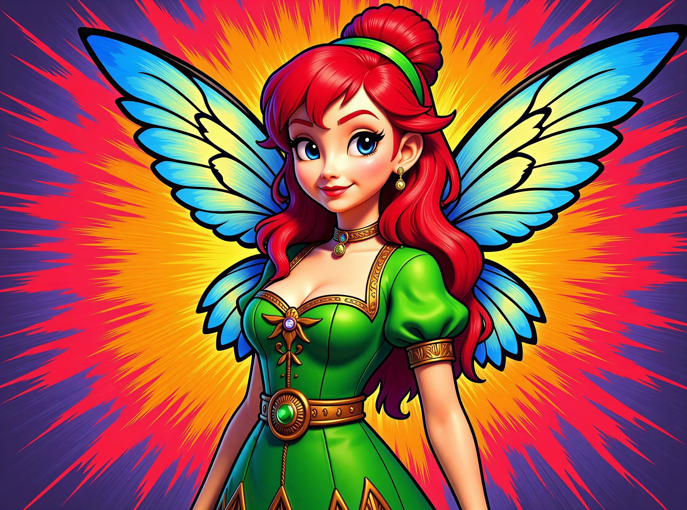 Animation of a Fairy Woman with Butterfly Wings