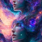 Surreal Portrait of a Woman with Floral Elements