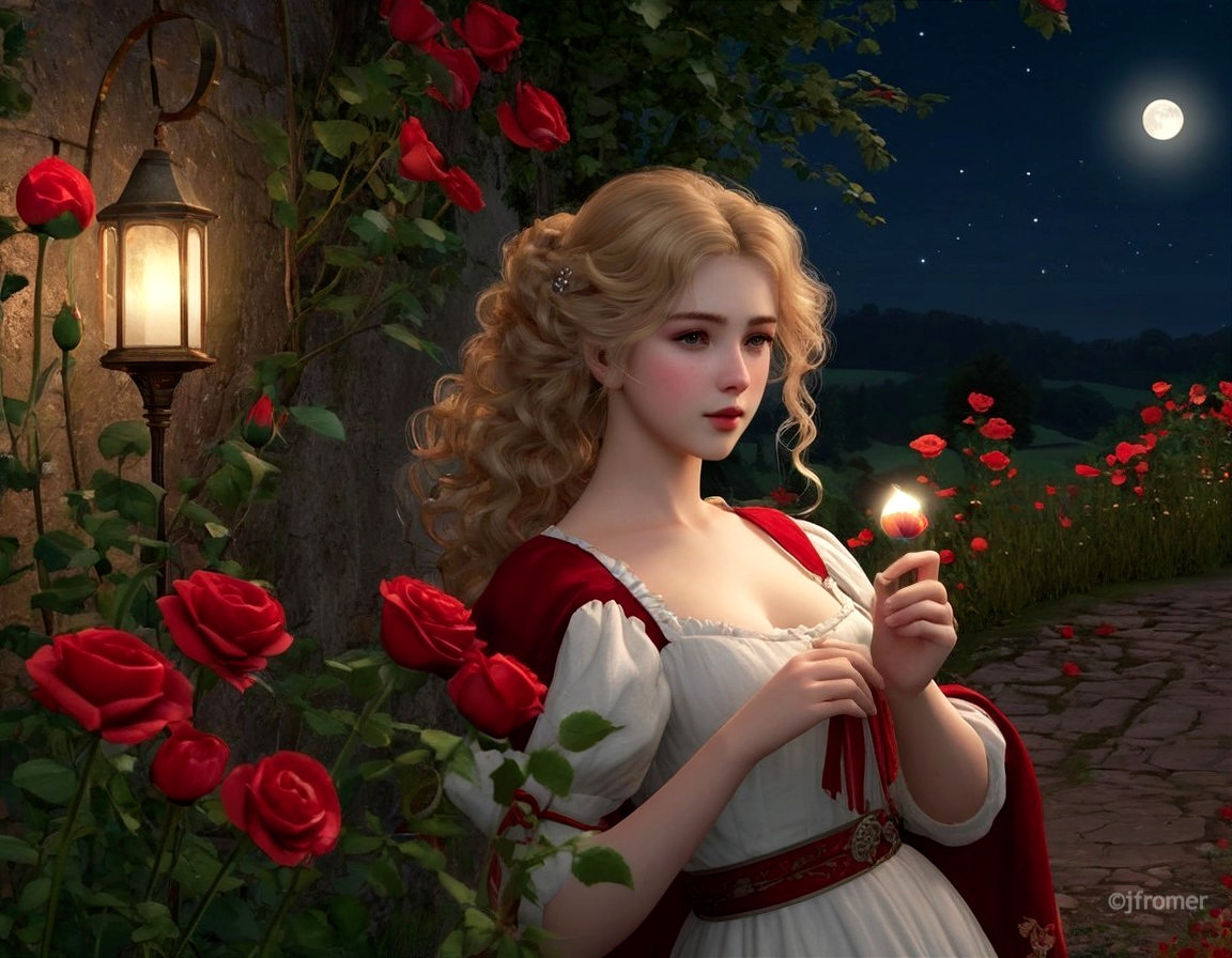 Moonlit Rose Garden Serenade