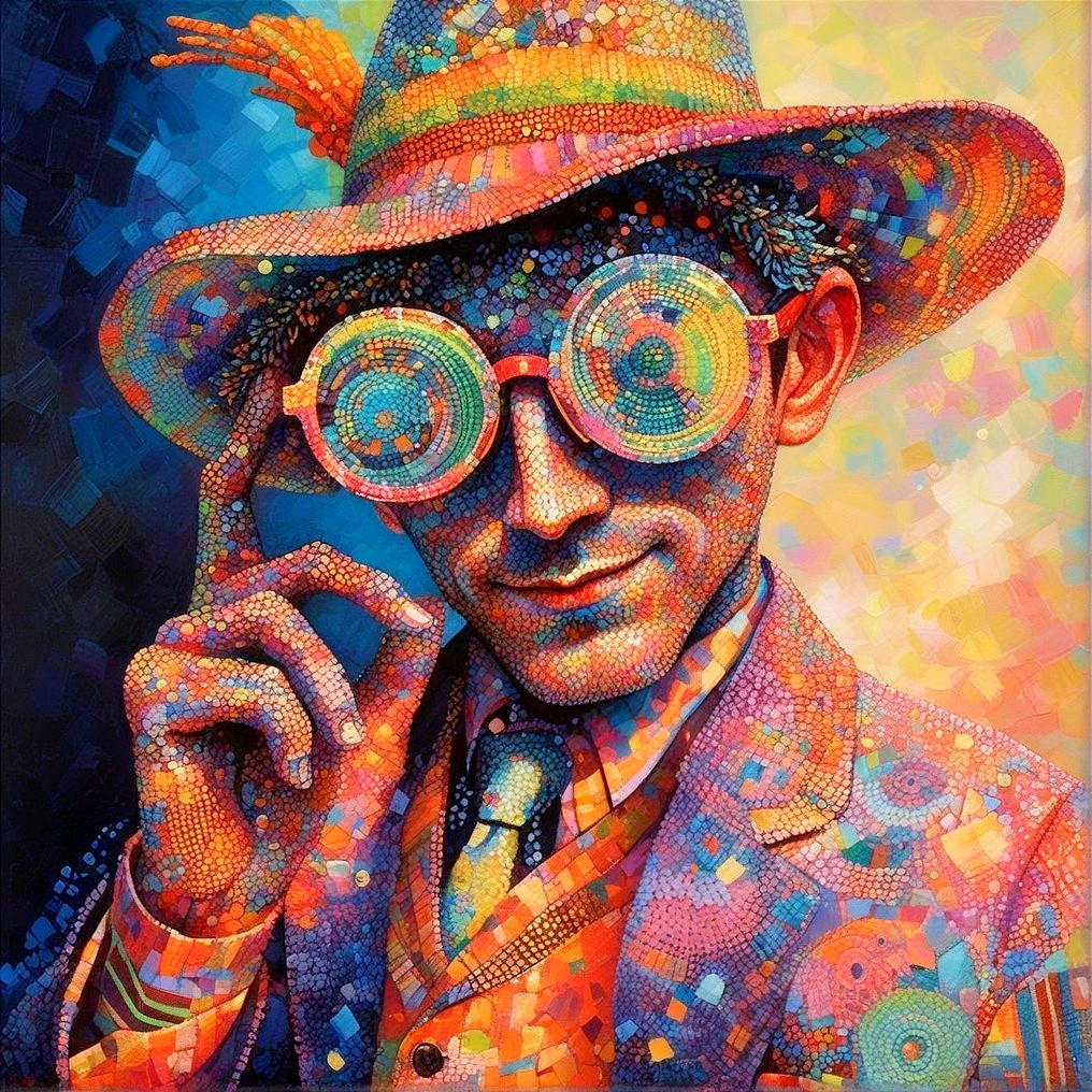 Vibrant Portrait of a Man in Colorful Attire