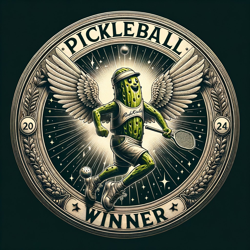 Cartoon Pickle Character in Athletic Gear with Paddle