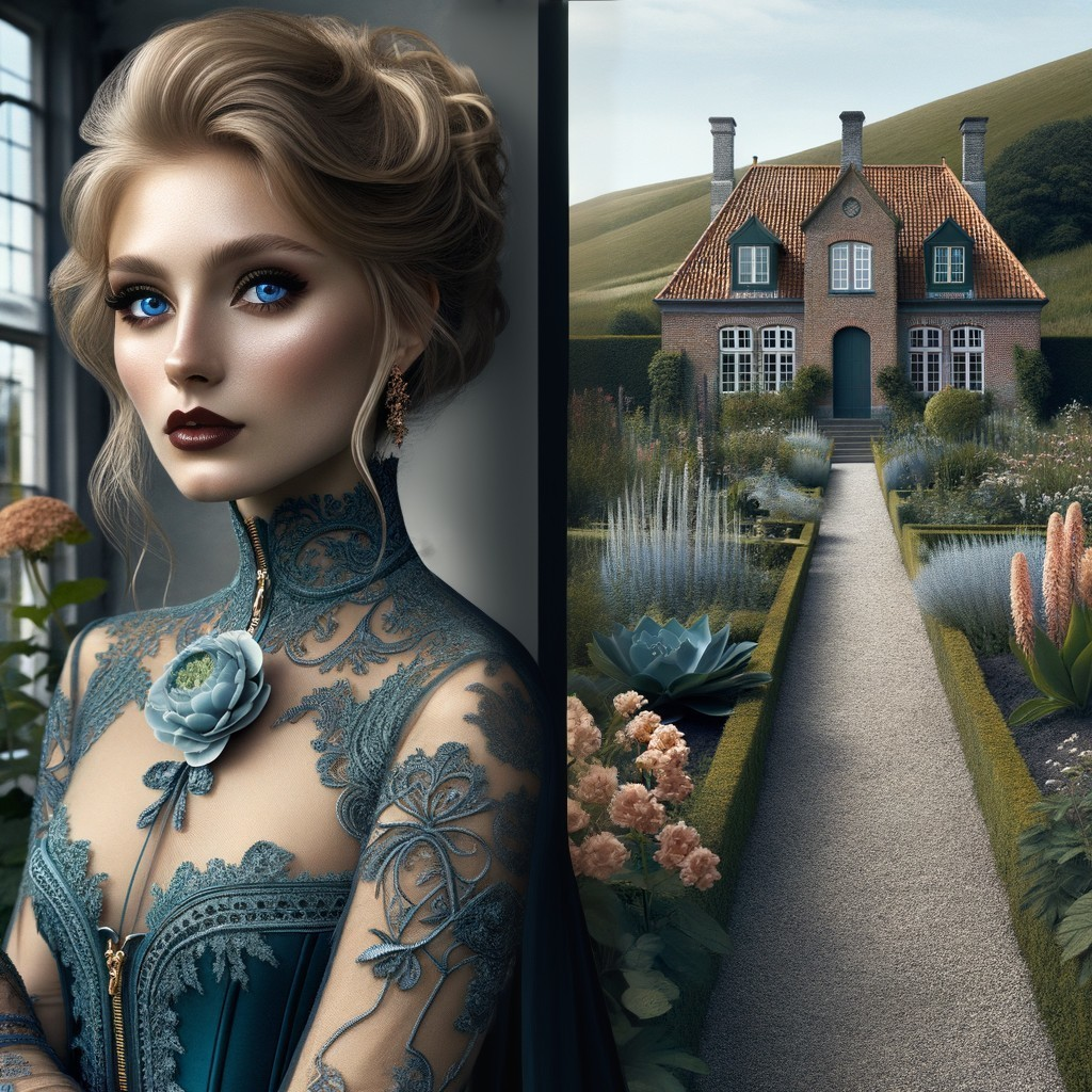 Elegant Woman in Detailed Gown by Picturesque House