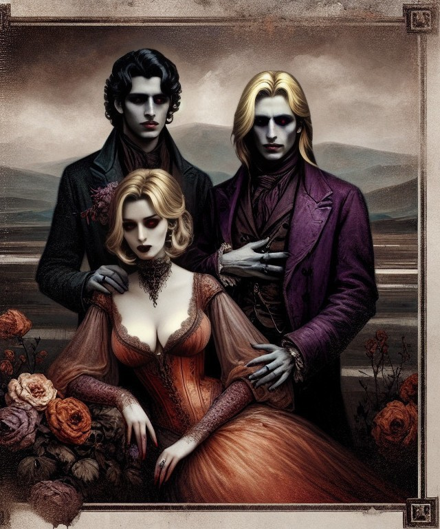 Gothic Trio with Floral Elements in Dramatic Setting