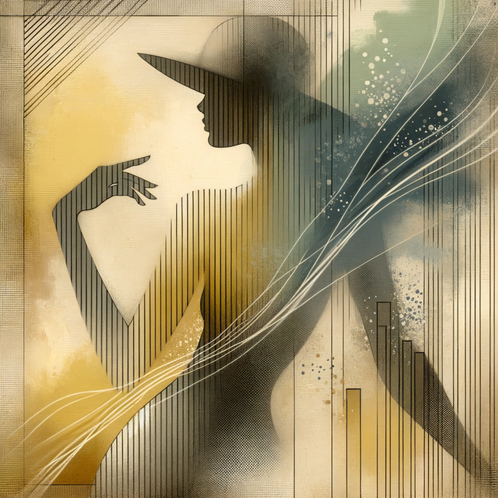 Silhouette of a Woman with Art Deco Elements