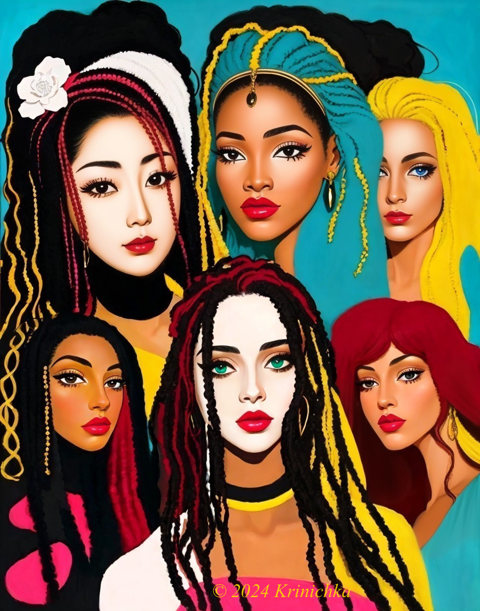 Vibrant Portrait of Diverse Women with Unique Styles