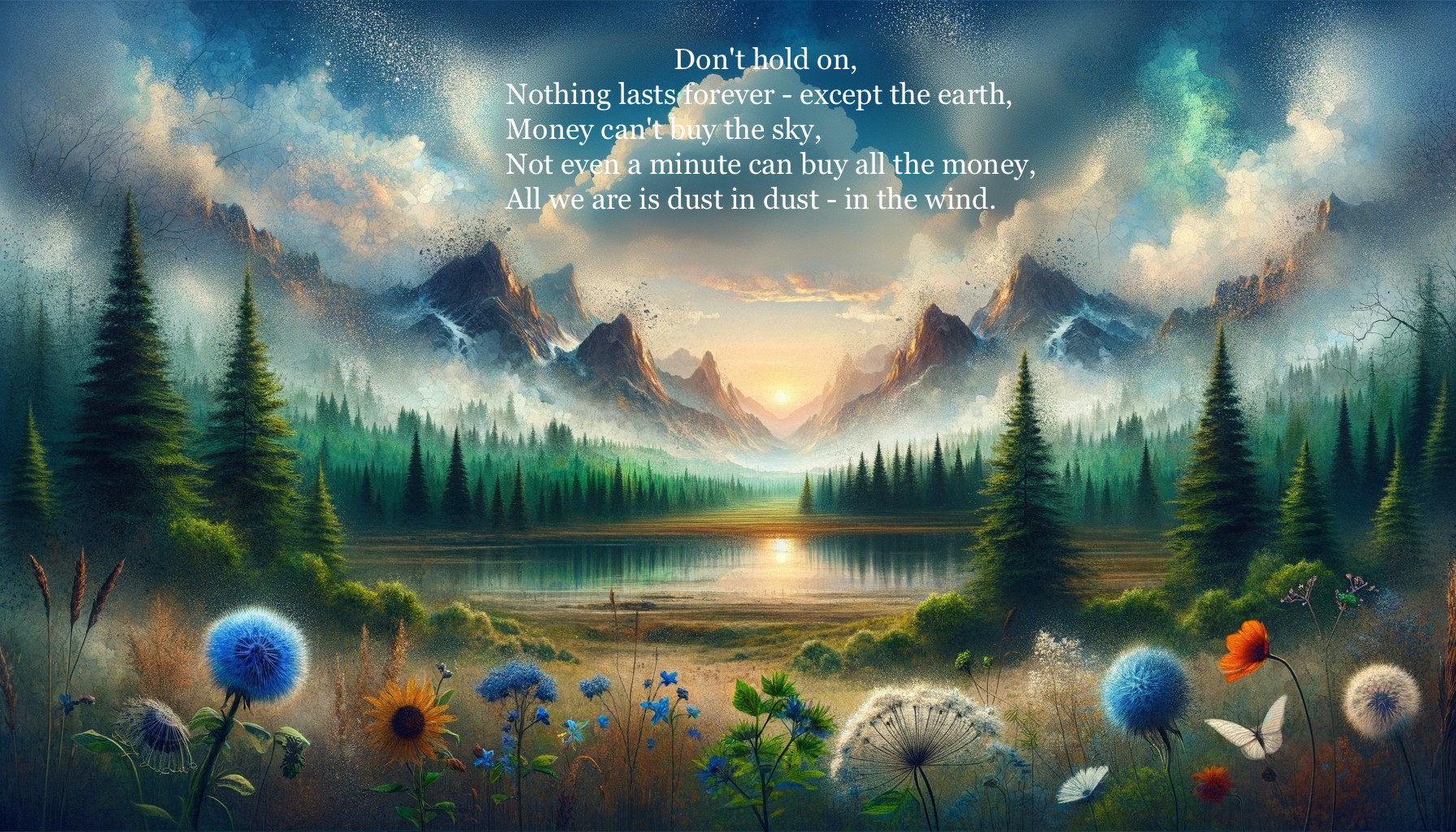 Serene Landscape with Mountains and Tranquil Lake