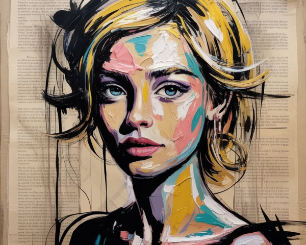 Portrait of a Young Woman with Vibrant Background