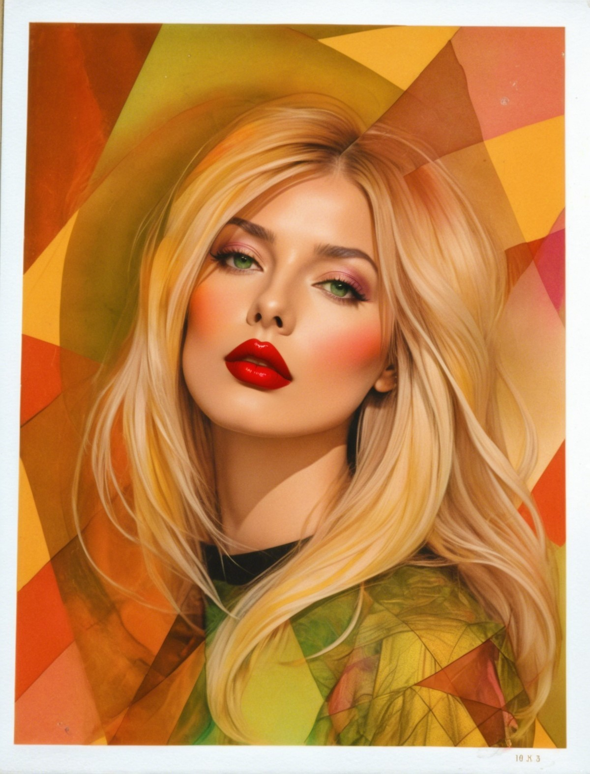Portrait of a Woman with Blonde Hair and Bold Makeup