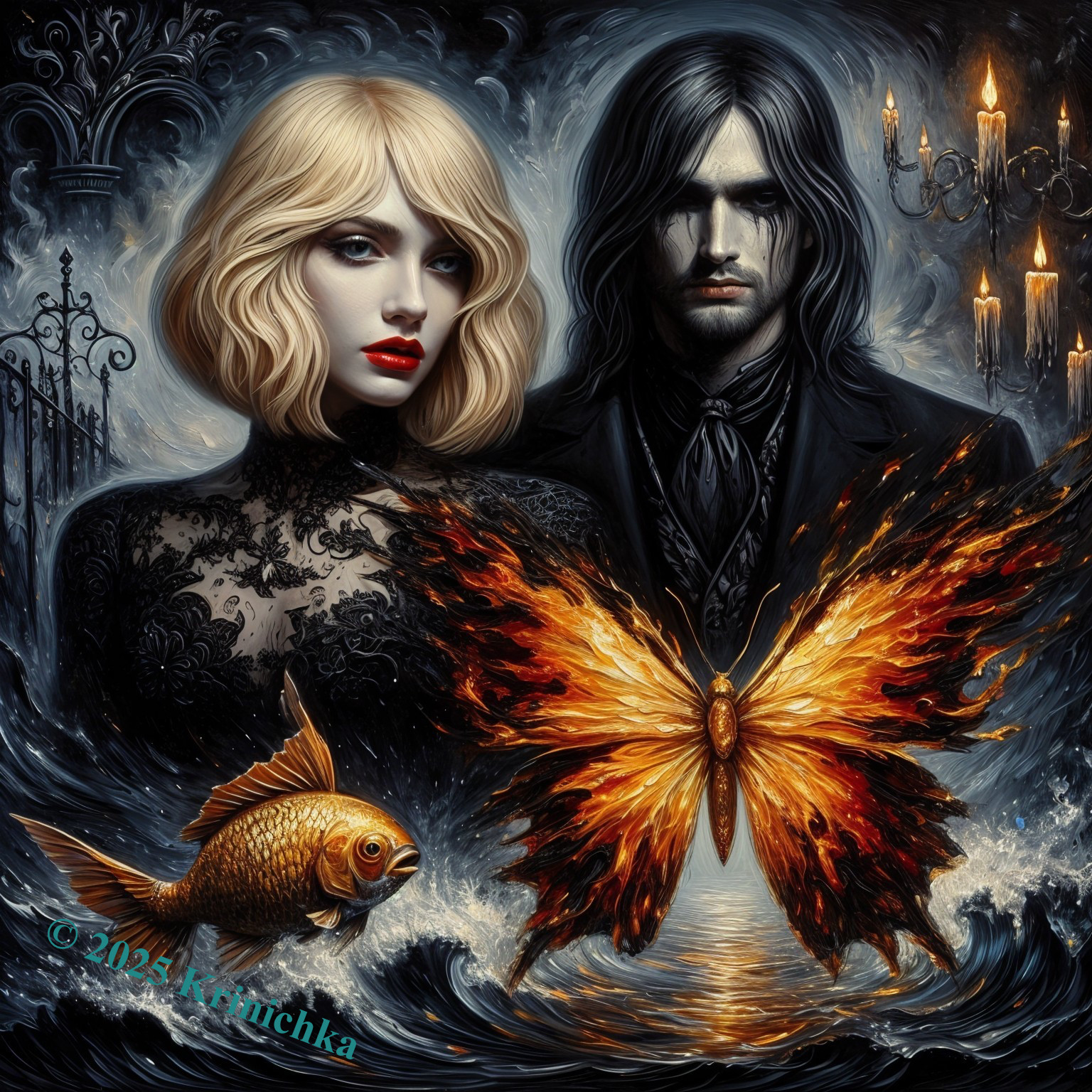 Gothic Artwork with Dark and Ethereal Elements