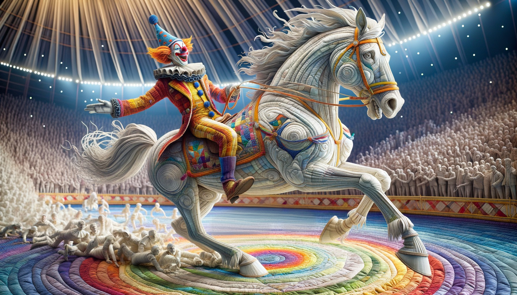 Whimsical Jester: Carousel Spectacle