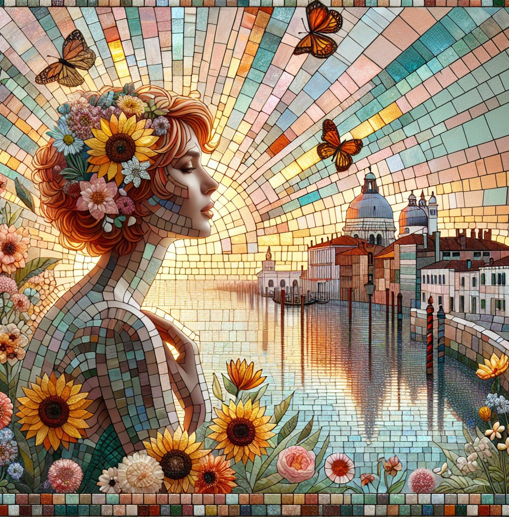 Mosaic Illustration of Woman by Serene Canal