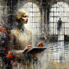Ethereal Women by Tranquil Waters with Red Skull