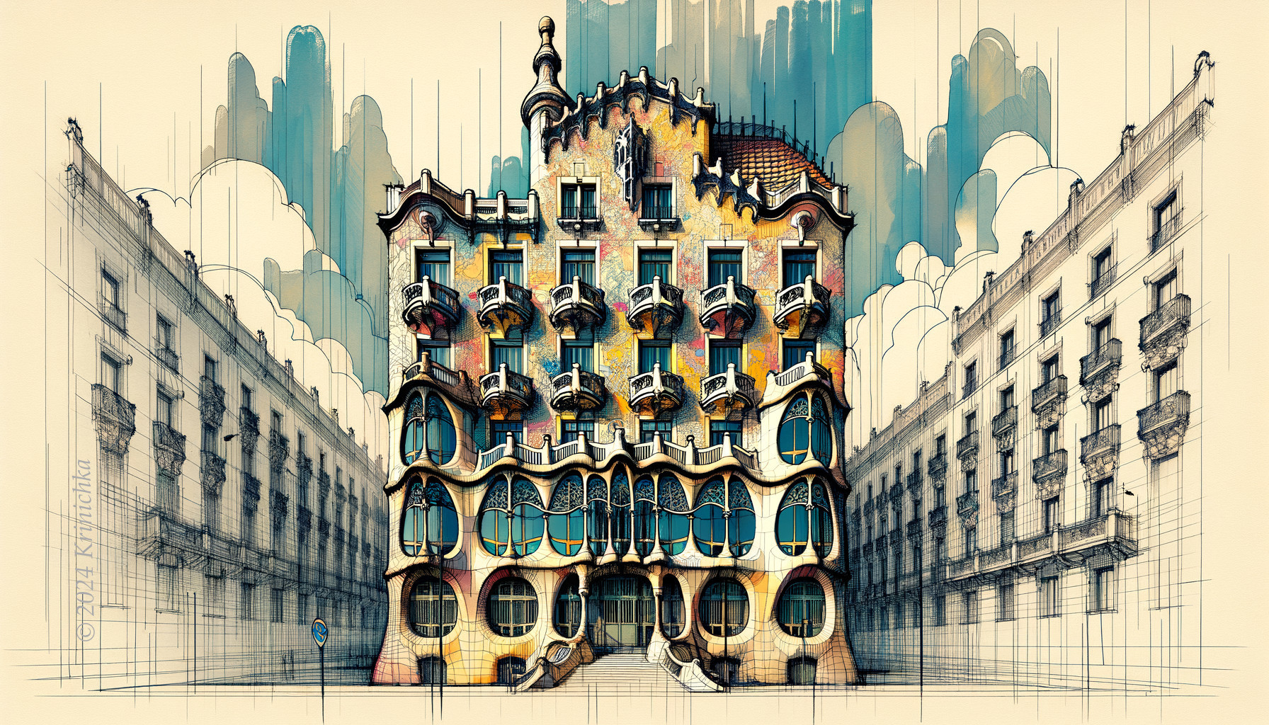 Colorful Whimsical Building with Organic Shapes