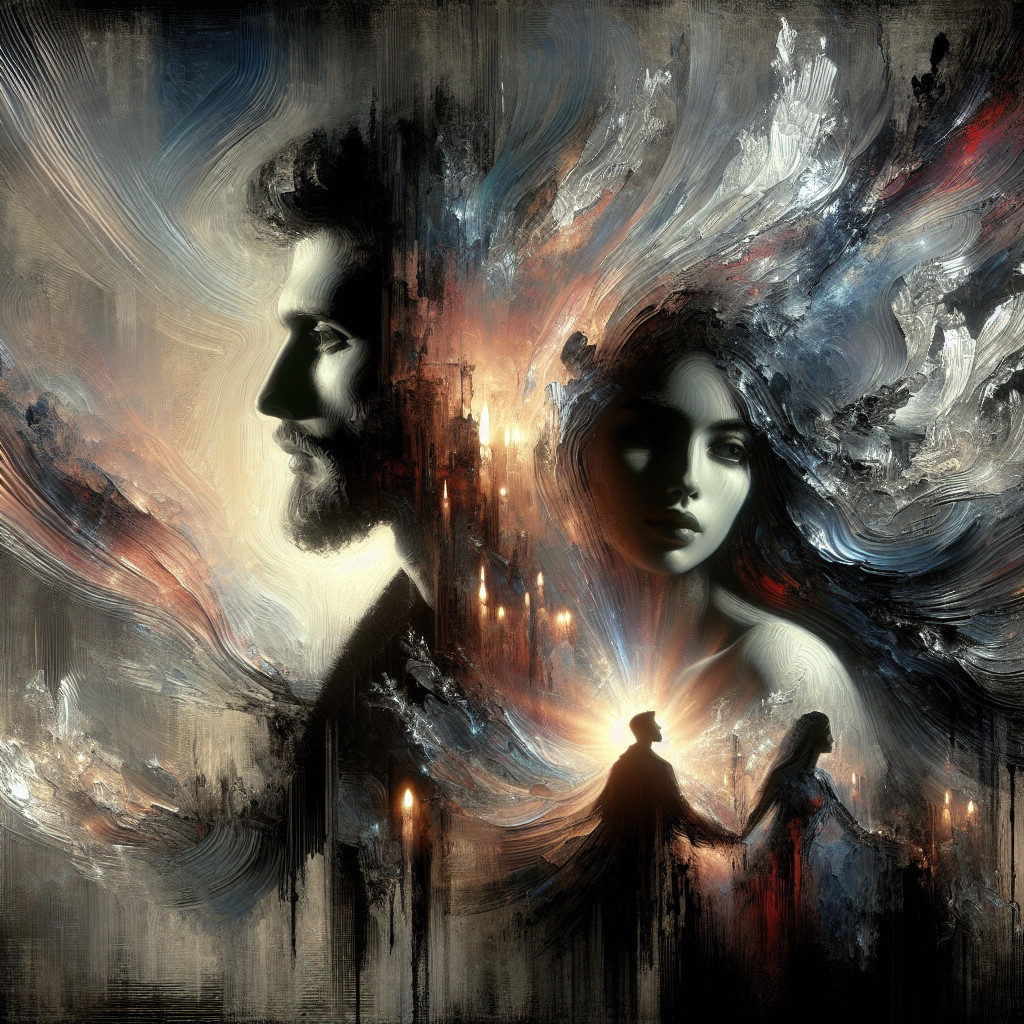 Abstract Composition of Two Faces in Vibrant Colors