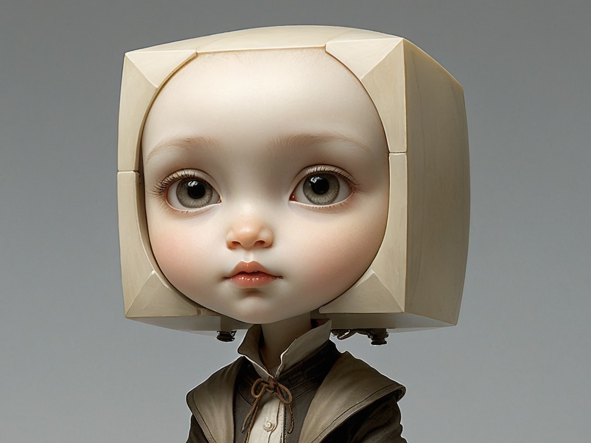 Surreal Doll with Porcelain Skin and Unique Design