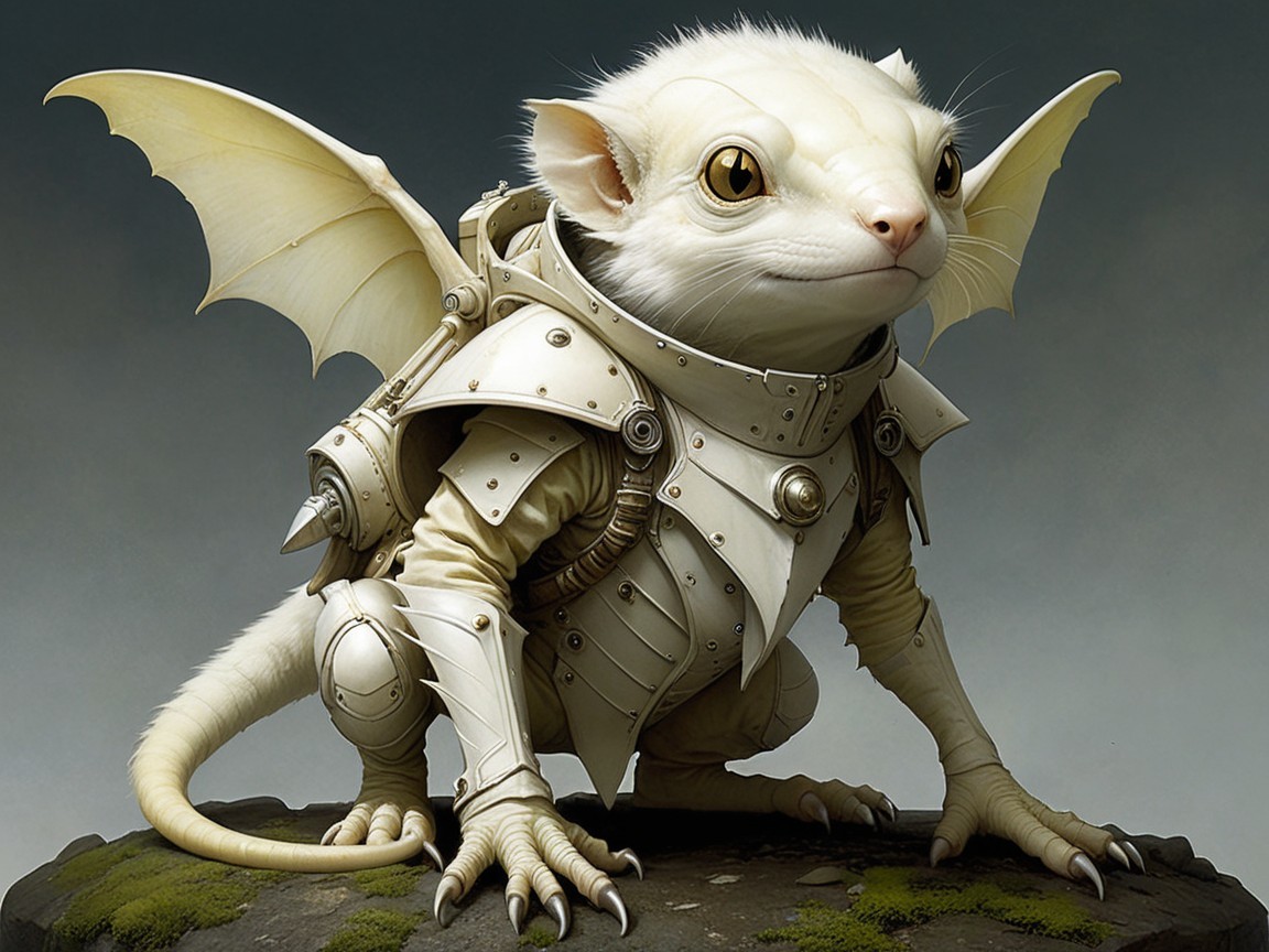 Detailed Digital Painting of a Furry Creature in Armor