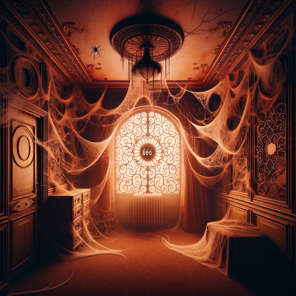 Dimly Lit Room with Vintage Decor and Eerie Atmosphere
