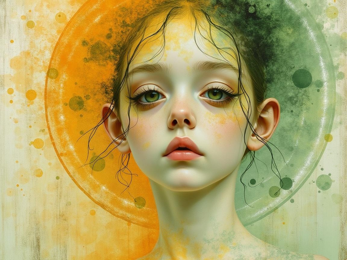 Serene Portrait of a Young Girl with Emotive Eyes