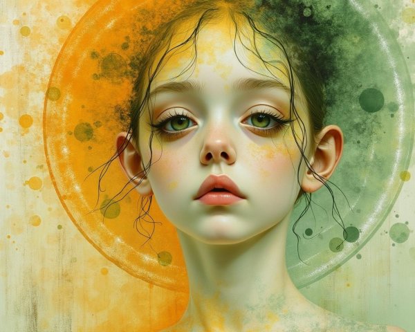Serene Portrait of a Young Girl with Emotive Eyes