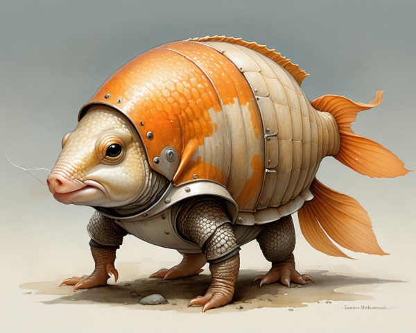Fantastical Creature with Fish and Mammal Features
